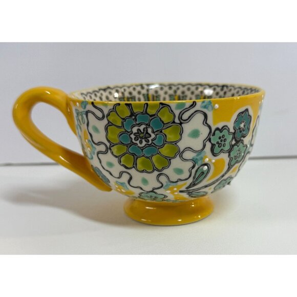 Set Of 2 Anthropologie Elka Ayala Hand-Painted Ceramic Mugs/Cups Twisted Handles - Picture 11 of 14